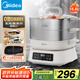 美的（Midea）多功能可拆洗電蒸鍋 燉蒸煮涮炒煎一體 不銹鋼 三層大容量 分體式猛火電鍋ZGC282802
