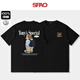 SPAO韓國(guó)同款狗狗印花短袖T恤男女生2025夏季新款純棉t恤SPDX25SD01LD 黑#SP書(shū)包狗 S