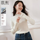 香影奶油白打底針織衫女2025秋冬新款修身內搭毛衣長(cháng)袖半高領(lǐng)上衣 米白 L 165/88A/110-125斤