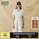 Teenie Weenie小熊女裝白色連衣裙2025夏季新款優(yōu)雅浪漫法式茶歇中長裙 白色 S