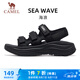 駱駝（CAMEL）海浪運(yùn)動涼鞋女透氣厚底魔術(shù)貼沙灘鞋 X25B16L2039 黑色 38