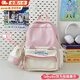 鉑吶苓書(shū)包女可愛(ài)貓耳朵透明痛包吧唧雙肩包韓系迷你學(xué)生大容量出游背包 撞色小背包