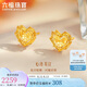 六福珠寶七夕禮物 足金愛心黃金耳釘女款時(shí)尚閃耀心形耳飾計(jì)價(jià) 約2.10克