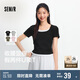 森馬（Semir）短袖t恤女短款假兩件百搭上衣25夏裝顯瘦U領(lǐng)套頭衫109325100015