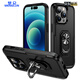 夢(mèng)侖蘋(píng)果iPhone16Promax手機(jī)殼iPhone16pro防摔金屬指環(huán)支架磁吸車(chē)載支架保護(hù)套16Promax手機(jī)保護(hù)殼 黑色 iPhone 16 Pro Max