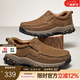 駱駝（CAMEL）男鞋新款韌磨砂牛皮止滑耐磨樂福套腳經(jīng)典休閑皮鞋男 G13A307157咖啡 41