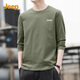 JEEP吉普純棉長(cháng)t恤男士春季重磅休閑圓領(lǐng)打底衫寬松百搭青年男裝