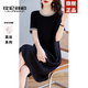 拉倫菲韻高端品牌 真絲連衣裙女2025夏季新款氣質(zhì)寬松桑蠶絲直筒t恤小黑裙 黑色（真絲桑蠶絲系列） M 【90-105斤】