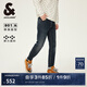 杰克·瓊斯（JACK&JONES）秋時尚潮修身水洗貓須薄絨保暖彈力牛仔褲長褲男褲男裝224432006 A14深牛仔藍(lán) 29 170 W29/L30