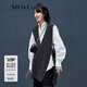 MO&Co.冬季拉鏈毛衣爛邊V領針織背心MBA4SWTT07 摩安珂moco 深花灰色 M