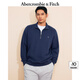ABERCROMBIE & FITCH男裝25春季經(jīng)典小麋鹿毛圈布美式復(fù)古半拉鏈長袖衛(wèi)衣KI122-5252 海軍藍(lán) M (180/100A)