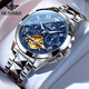 歐品客瑞士高端2026年新款多功能鏤空純全自動(dòng)機械男士手表品牌十大名表 鋼帶本藍男-升級版-終身質(zhì)保