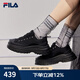 斐樂(lè )（FILA）女鞋帆布鞋LAVA胖胖底厚高底增鞋板鞋帆布鞋休閑鞋 黑-BK 37.5