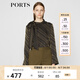 PORTS寶姿 女裝秋季新品長(zhǎng)袖蝴蝶結(jié)領(lǐng)休閑襯衫LA9B054GFE004 黑色混色 L (8)