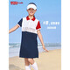 LEVI'S李維斯童裝女童短袖連衣裙夏季新款Polo領(lǐng)兒童A字裙 深靛藍