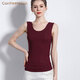正錦 女士背心 無(wú)痕修身打底汗衫 夏季休閑內搭吊帶工字高彈力緊身無(wú)袖T恤內衣 有加大碼 女圓領(lǐng)酒紅 XL（請參照下方尺寸表選碼）