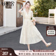 絲柏舍甜美V領(lǐng)連衣裙2025夏裝新款女裝收腰A字優(yōu)雅大擺仙女裙