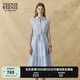 Teenie Weenie小熊女裝連衣裙2025夏季新款清新氣質(zhì)通勤素雅無袖裙 淺藍(lán)色 M
