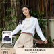 TOMMY HILFIGER女裝通勤商務(wù)職場(chǎng)白領(lǐng)小繡標(biāo)合身純色長(zhǎng)袖襯衫外套76J3130 白色YCI L