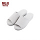無印良品（MUJI）男女通用 水洗棉厚底拖鞋 無性別 男鞋女鞋 前開/灰色條紋 5S 23 cm/S/36碼（2.0）