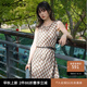 moussy 2025夏季新品復古港風菱格紋無袖連衣裙女028ISA33-3961 065花紋棕色 S