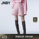 江南布衣（JNBY）春秋季女裝短褲女亞麻休閑直筒褲純色通勤簡約百搭 634/淺珊瑚紅 S