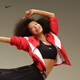 耐克（NIKE）SWOOSH鄭欽文同款女子速干襯墊內衣秋季中強度支撐DX6822 010黑/白 L