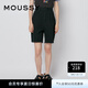 moussy新品高腰簡約廓形毛邊五分牛仔褲女010FSK11-0 020黑色 00001