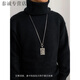 KZD老鳳凰S925純銀平安紋佛牌鏈男士感復古唐卡掛繩長(cháng)款鎖骨鏈 寬2mm長(cháng)80cm 26.5克