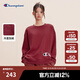 Champion冠軍加絨衛(wèi)衣女2024秋季新款側(cè)邊草寫圓領(lǐng)上衣簡(jiǎn)約休閑 鐵銹紅 S