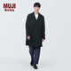無印良品（MUJI） 男式 雙排扣大衣 風(fēng)衣外套男春秋 中長款 AD0V8C4S 黑色 L 175/100A