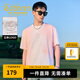卡賓（CABBEEN）【索羅娜涼感】短袖男士T恤暈染印花立體高周波logo短袖T恤 粉紅色04（寬松版型） XL /180/52