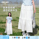 朱阿姨女童a字裙夏裝長(zhǎng)裙白色2025新款半身裙花邊春季中長(zhǎng)款蛋糕裙子潮 白色 180