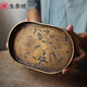 生泰號 壺承 干泡茶盤(pán) 仿古手工漆繪壺承干泡臺 宋式黃銅托盤(pán)銅器 橢圓鶴舞鳳凰