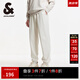 杰克·瓊斯（JACK&JONES）春夏保暖束腳褲字母鋼印休閑加絨衛(wèi)褲男厚款針織男褲運動褲子男裝 G42 白花灰-加絨 M （175)