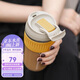 樂(lè)扣樂(lè)扣（LOCK&LOCK）咖啡杯耐熱玻璃水杯子男女學(xué)生便攜式雙飲吸管杯隨手杯500ML黃色