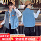 奧特曼兒童馬甲女童2025新款秋季牛仔中大童女孩復(fù)古坎肩春秋寬松休閑韓 熱售牛仔藍(lán) 150 身高140-150cm年齡9-10歲