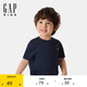 GAP男幼童2025夏季新款小熊刺繡棉質(zhì)短袖T恤兒童裝休閑上衣842521