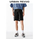 UR2025夏季新款男裝休閑簡(jiǎn)約松緊腰抽繩寬松短褲UMY650021 黑色 34