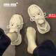 靖話網(wǎng)面老爹鞋子女2025春夏新款厚底休閑小白鞋小個(gè)子增高百搭運(yùn)動(dòng)鞋 米白色 37 (235mm)