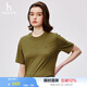 哈吉斯（HAZZYS）女裝 夏款女士圓領(lǐng)簡約休閑T恤衫女ASTSE0BCE23 卡其色KK L (165/88A 40)