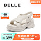 百麗簡(jiǎn)約大方休閑涼鞋25夏新真皮透氣厚底鞋B2480BL5 米白 36