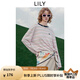 LILY【輕薄透氣】2025春新款女裝含苧麻撞色條紋圓領(lǐng)寬松針織衫女 122粉紅 L