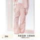 紫涵（ZIHAN）【奶噗噗IP聯(lián)名】紫涵直筒工裝褲女秋季韓系寬松休閑褲子 活力粉 S