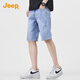 JEEP吉普【經(jīng)典百搭】牛仔短褲男士夏季褲子薄款五分褲寬松直筒牛仔褲