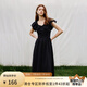 范思藍恩黑色波點顯瘦飛飛袖連衣裙女2024夏季新款小黑裙子12919 黑白波點 M