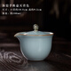 三勤堂汝窯手抓壺 茶壺陶瓷景德鎮(zhèn)茶具開片可養(yǎng)功夫茶單壺 天青色