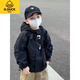 G.DUCKKIDS小黃鴨小男童春秋款外套新款男孩春裝兒童男寶寶洋氣沖鋒風(fēng)衣春款 黑色A6風(fēng)衣 90 cm