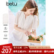 百圖betu女裝2025夏季新款連衣裙圓領(lǐng)開衩設(shè)計蕾絲拼接裙子女2503D08 白色 L