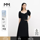 麥檬MM商場(chǎng)同款2023春夏新款冰絲黑色泡泡袖法式T恤女5E4320521 黑色上衣5E4320521 S
